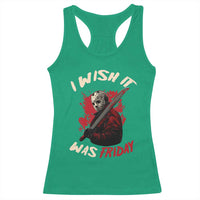 Funny Scary Halloween Slasher Racerback Tank Top I Wish It Was Friday - Wonder Print Shop