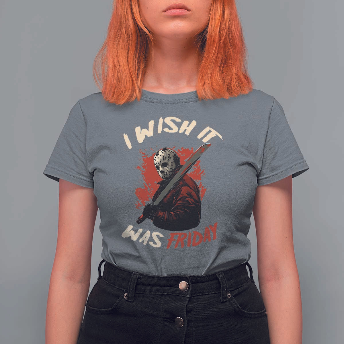 Funny Scary Halloween Slasher T Shirt For Women I Wish It Was Friday - Wonder Print Shop
