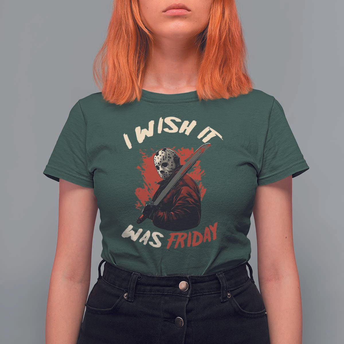 Funny Scary Halloween Slasher T Shirt For Women I Wish It Was Friday - Wonder Print Shop