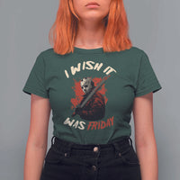 Funny Scary Halloween Slasher T Shirt For Women I Wish It Was Friday - Wonder Print Shop