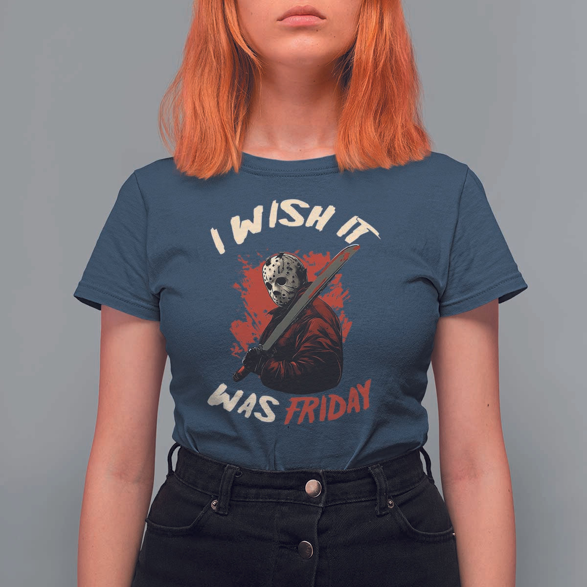Funny Scary Halloween Slasher T Shirt For Women I Wish It Was Friday - Wonder Print Shop