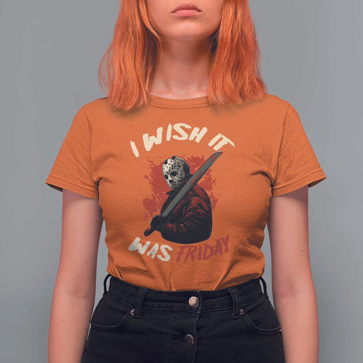 Funny Scary Halloween Slasher T Shirt For Women I Wish It Was Friday - Wonder Print Shop