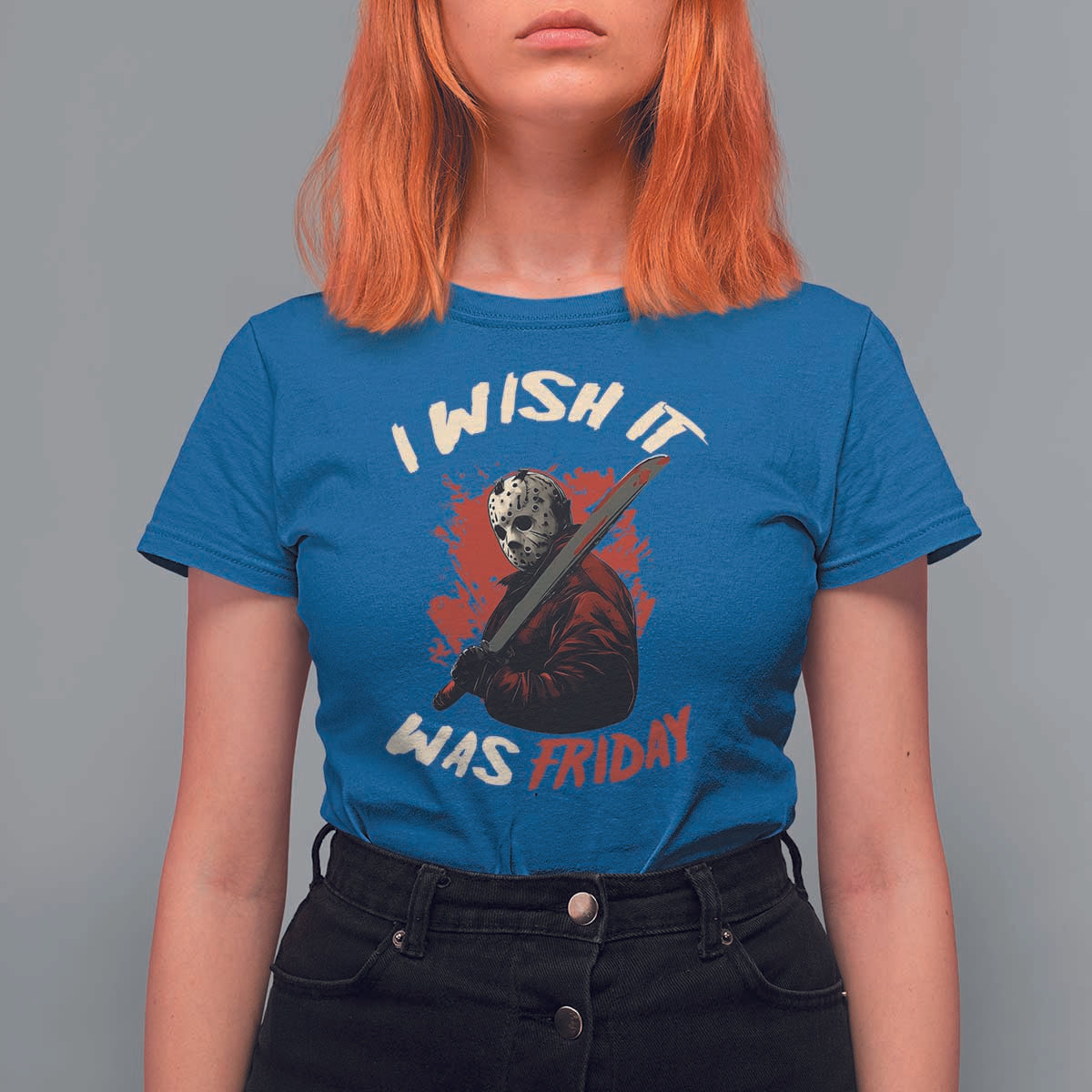 Funny Scary Halloween Slasher T Shirt For Women I Wish It Was Friday - Wonder Print Shop