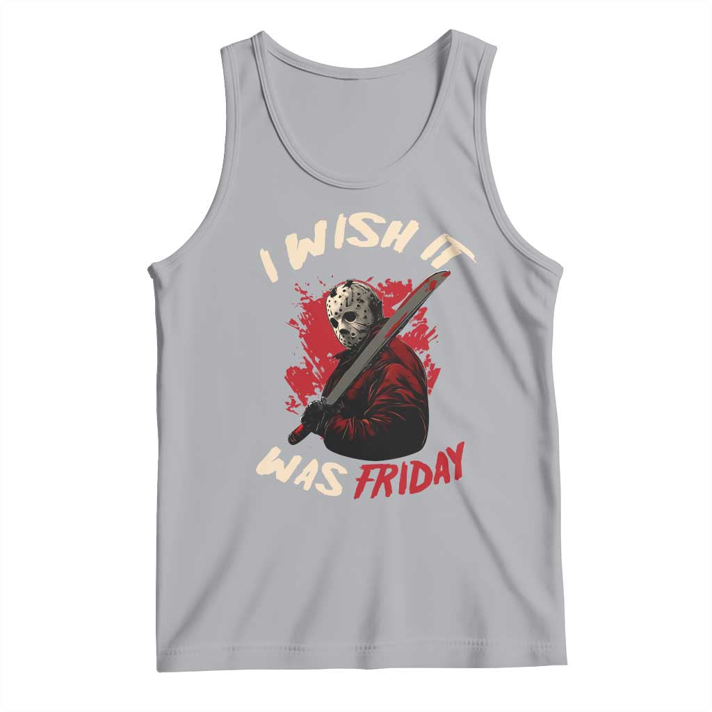 Funny Scary Halloween Slasher Tank Top I Wish It Was Friday - Wonder Print Shop