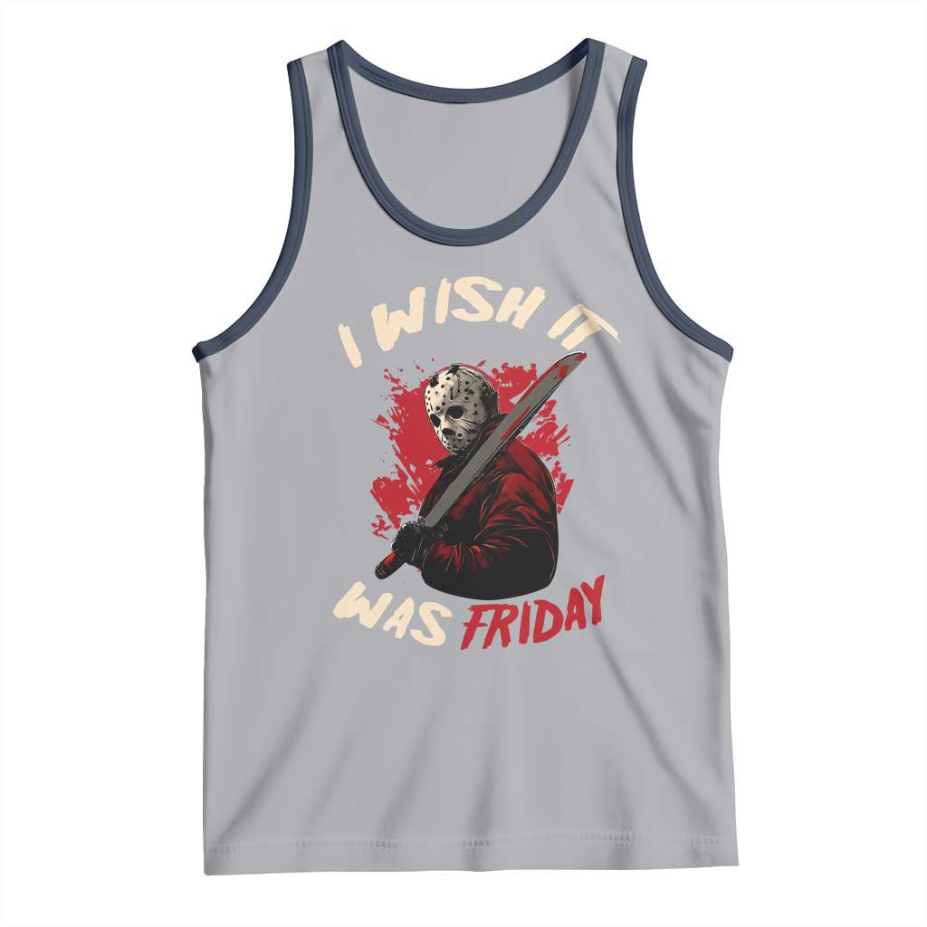 Funny Scary Halloween Slasher Tank Top I Wish It Was Friday - Wonder Print Shop