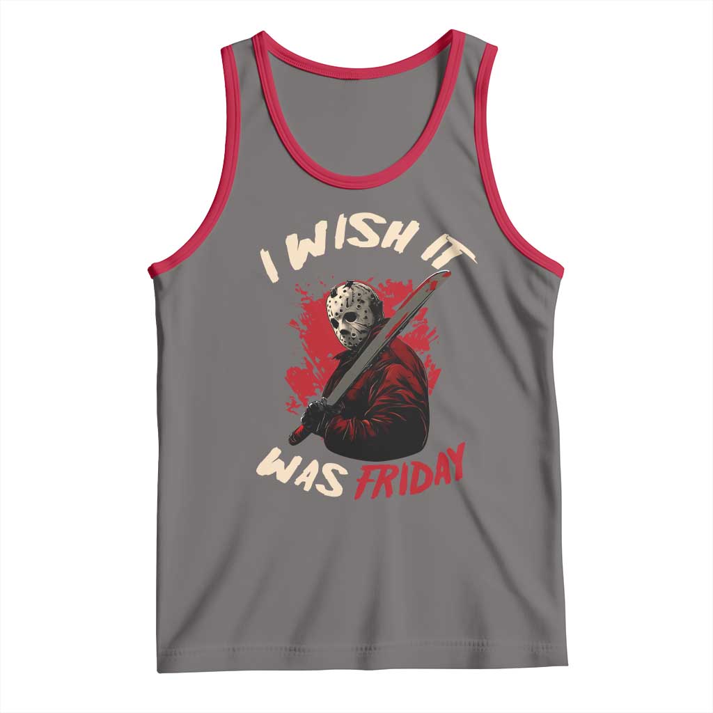 Funny Scary Halloween Slasher Tank Top I Wish It Was Friday - Wonder Print Shop