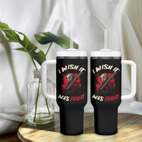 Funny Scary Halloween Slasher Tumbler With Handle I Wish It Was Friday - Wonder Print Shop