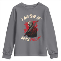 Funny Scary Halloween Slasher Youth Sweatshirt I Wish It Was Friday - Wonder Print Shop
