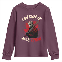 Funny Scary Halloween Slasher Youth Sweatshirt I Wish It Was Friday - Wonder Print Shop