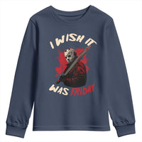 Funny Scary Halloween Slasher Youth Sweatshirt I Wish It Was Friday - Wonder Print Shop
