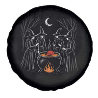 Funny Halloween Witch Spooky Season Orange Cauldron Spare Tire Cover - Wonder Print Shop