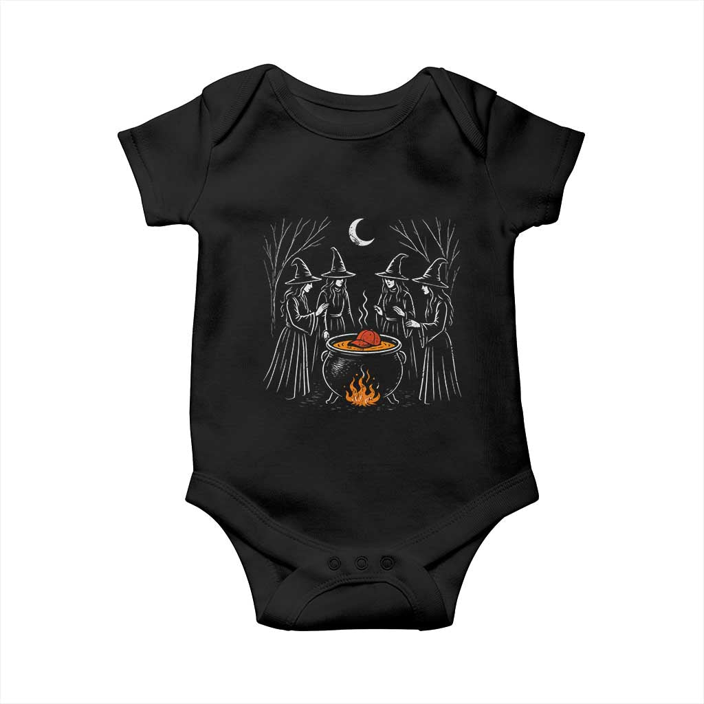 Funny Halloween Witch Spooky Season Orange Cauldron Baby Onesie - Wonder Print Shop