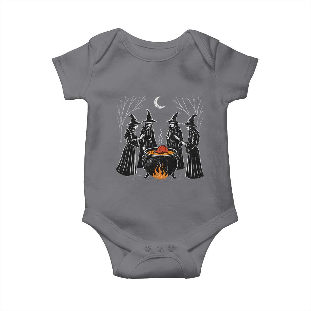 Funny Halloween Witch Spooky Season Orange Cauldron Baby Onesie - Wonder Print Shop