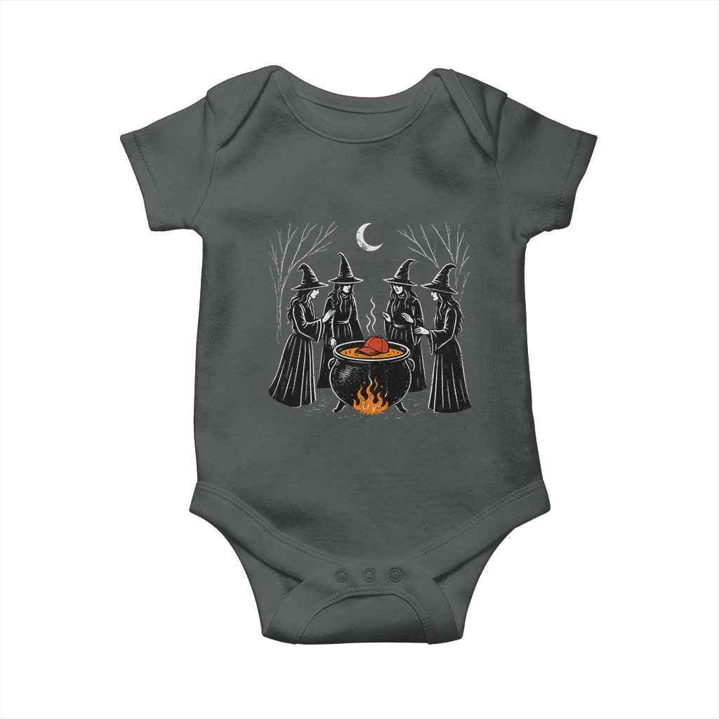 Funny Halloween Witch Spooky Season Orange Cauldron Baby Onesie - Wonder Print Shop