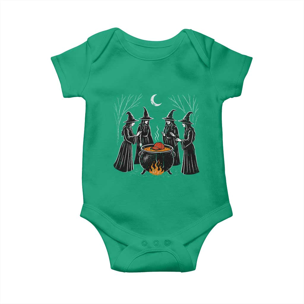 Funny Halloween Witch Spooky Season Orange Cauldron Baby Onesie - Wonder Print Shop