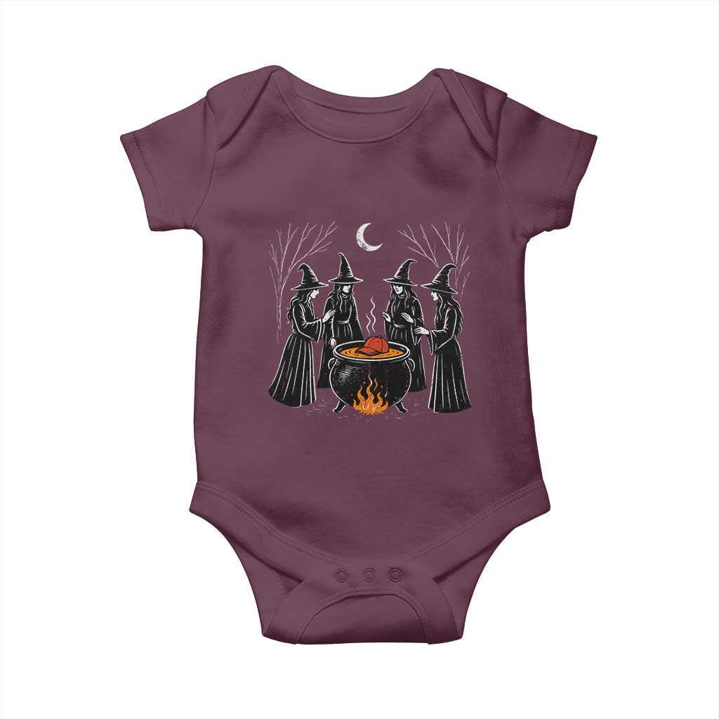 Funny Halloween Witch Spooky Season Orange Cauldron Baby Onesie - Wonder Print Shop
