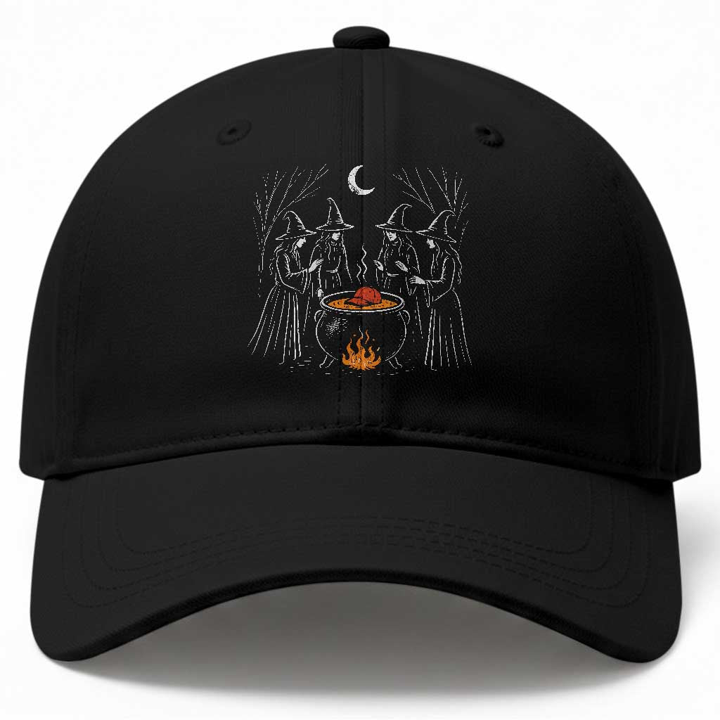 Funny Halloween Witch Spooky Season Orange Cauldron Baseball Cap