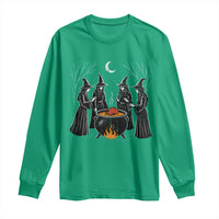 Funny Halloween Witch Spooky Season Orange Cauldron Long Sleeve Shirt - Wonder Print Shop