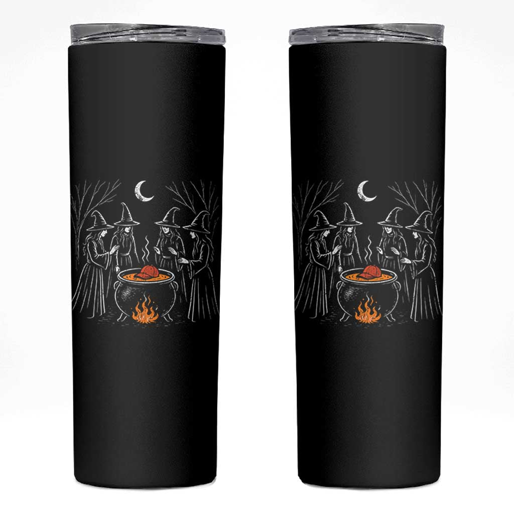 Funny Halloween Witch Spooky Season Orange Cauldron Skinny Tumbler - Wonder Print Shop