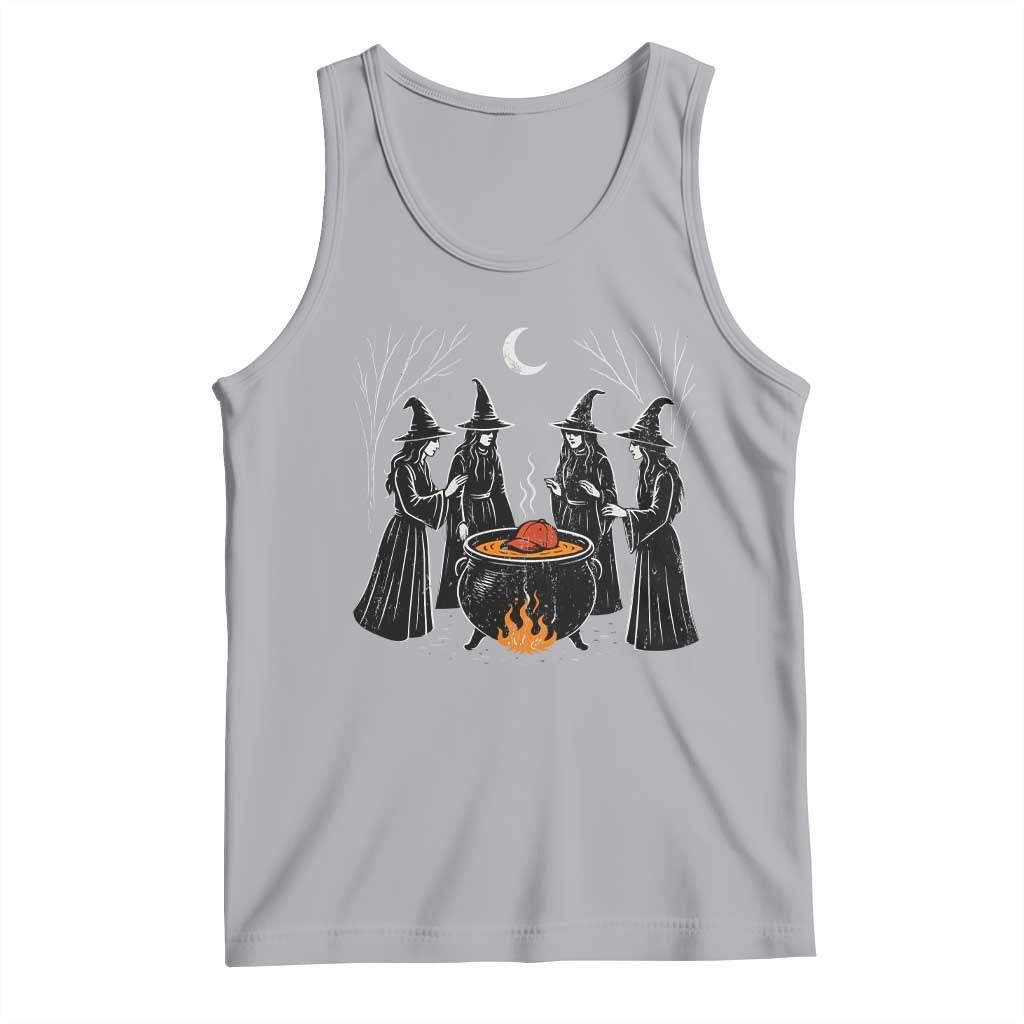 Funny Halloween Witch Spooky Season Orange Cauldron Tank Top - Wonder Print Shop