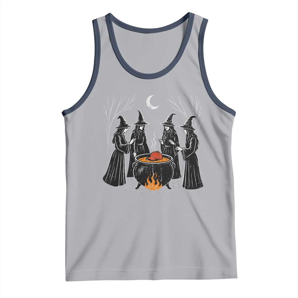 Funny Halloween Witch Spooky Season Orange Cauldron Tank Top - Wonder Print Shop