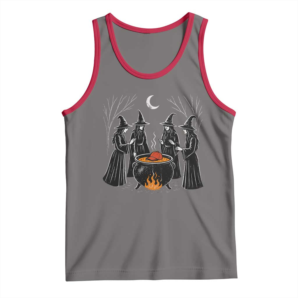 Funny Halloween Witch Spooky Season Orange Cauldron Tank Top - Wonder Print Shop