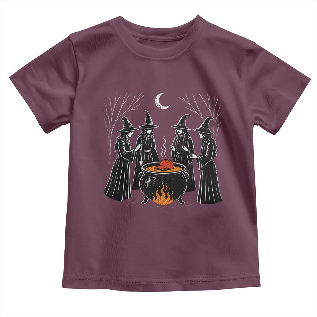 Funny Halloween Witch Spooky Season Orange Cauldron Toddler T Shirt - Wonder Print Shop