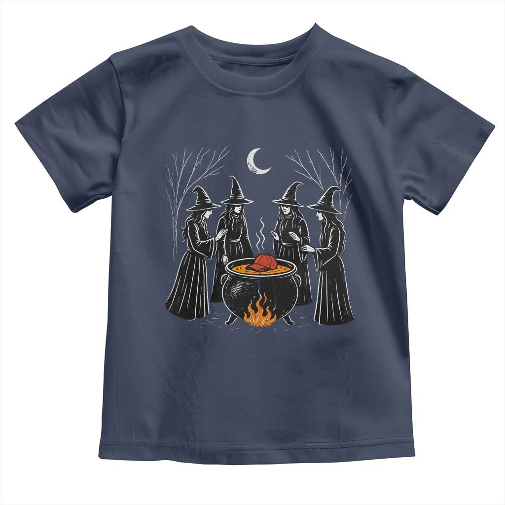Funny Halloween Witch Spooky Season Orange Cauldron Toddler T Shirt - Wonder Print Shop