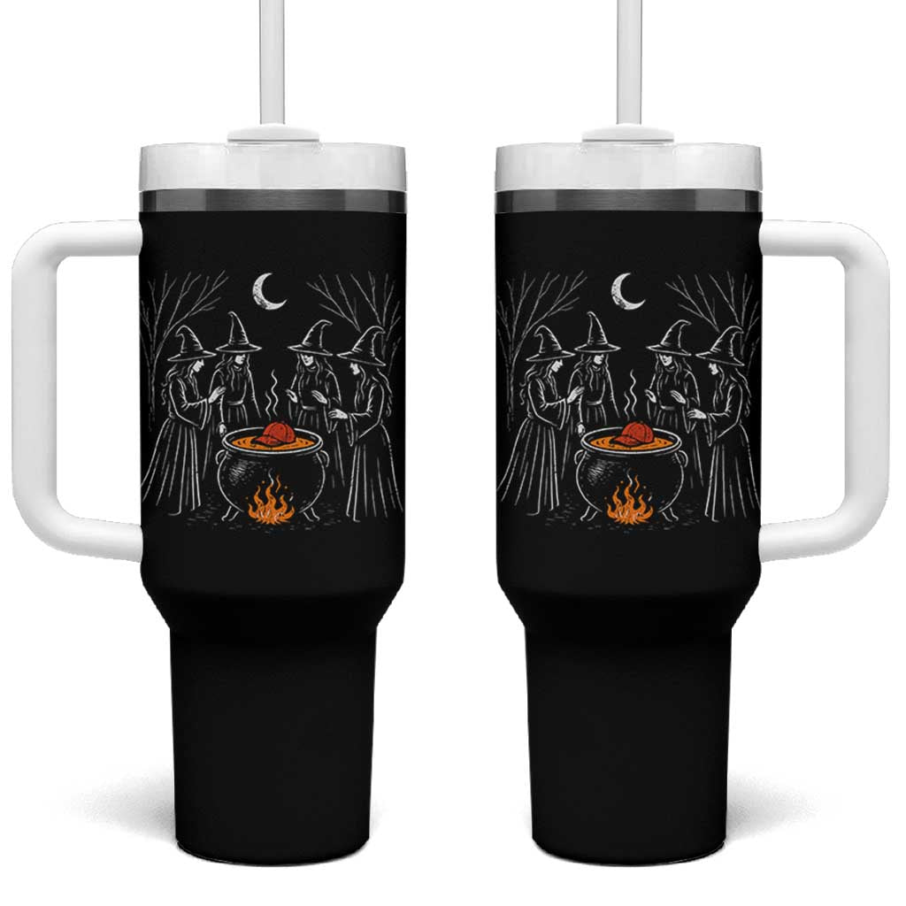 Funny Halloween Witch Spooky Season Orange Cauldron Tumbler With Handle - Wonder Print Shop