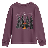 Funny Halloween Witch Spooky Season Orange Cauldron Youth Sweatshirt - Wonder Print Shop