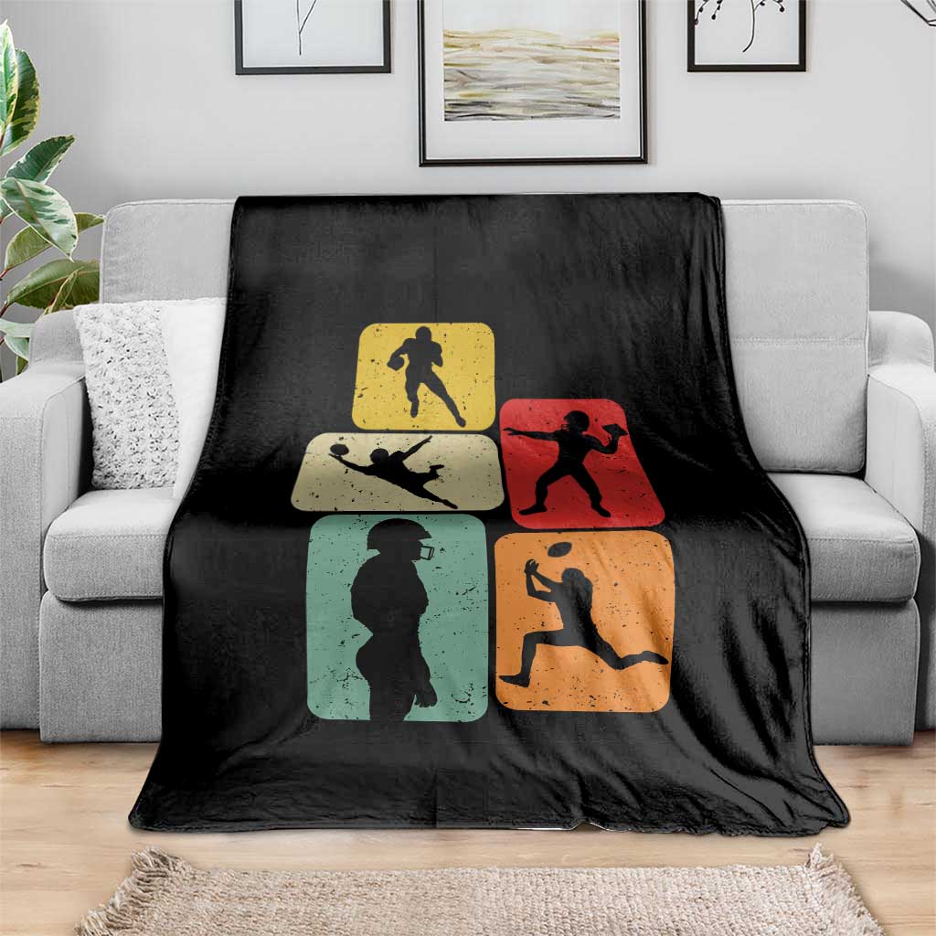 American Football Player Retro Vintage Sport Lover Throw Blanket - Wonder Print Shop