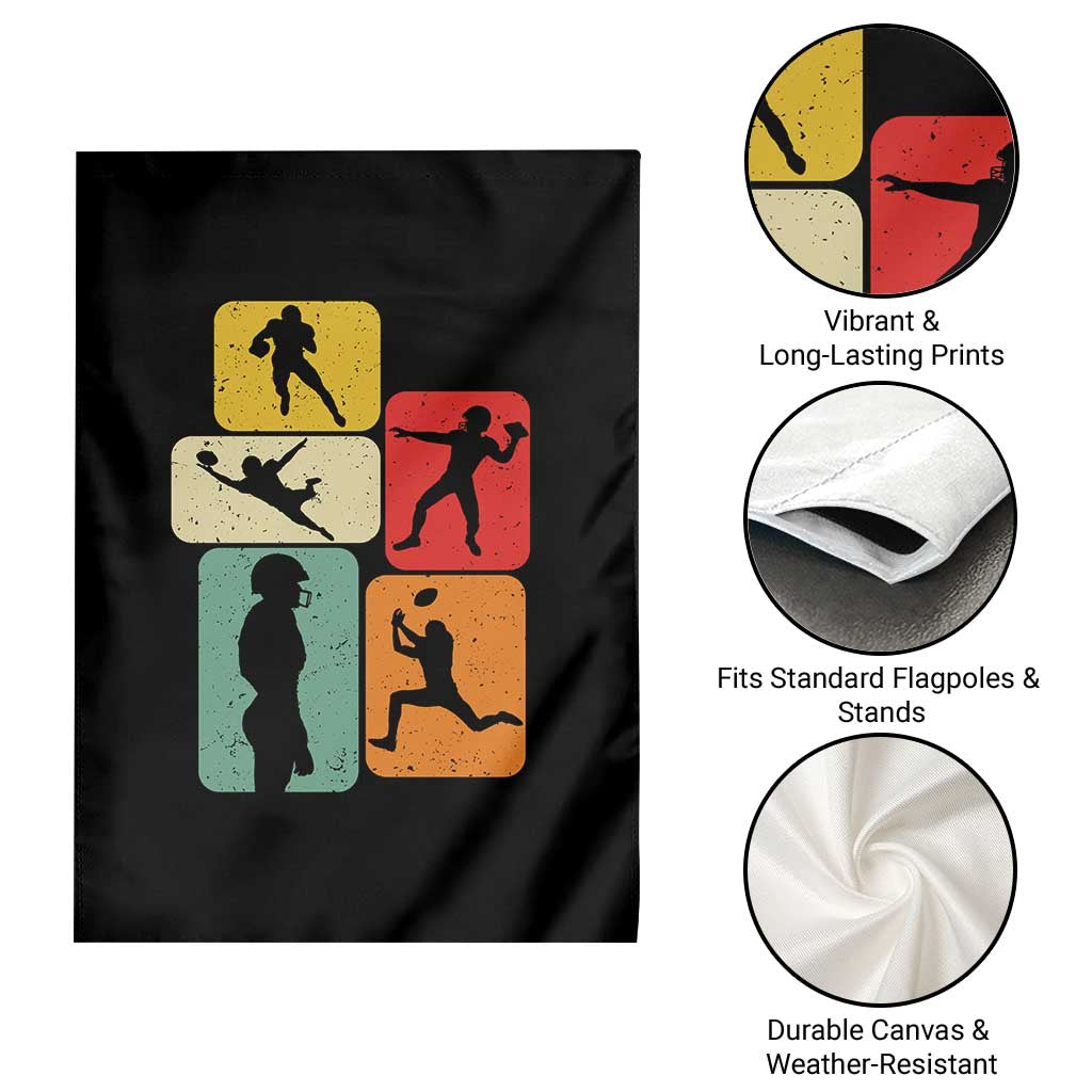 American Football Player Retro Vintage Sport Lover Garden Flag - Wonder Print Shop