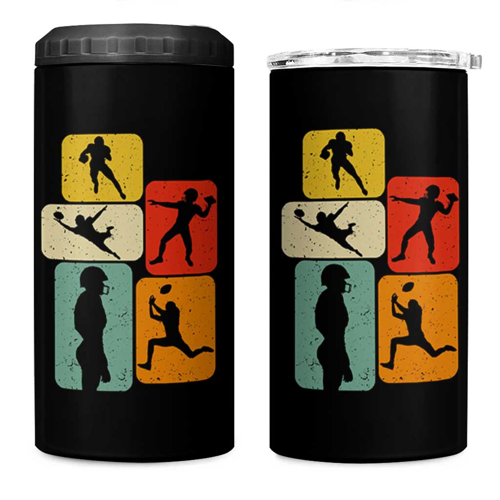 American Football Player Retro Vintage Sport Lover 4 in 1 Can Cooler Tumbler - Wonder Print Shop