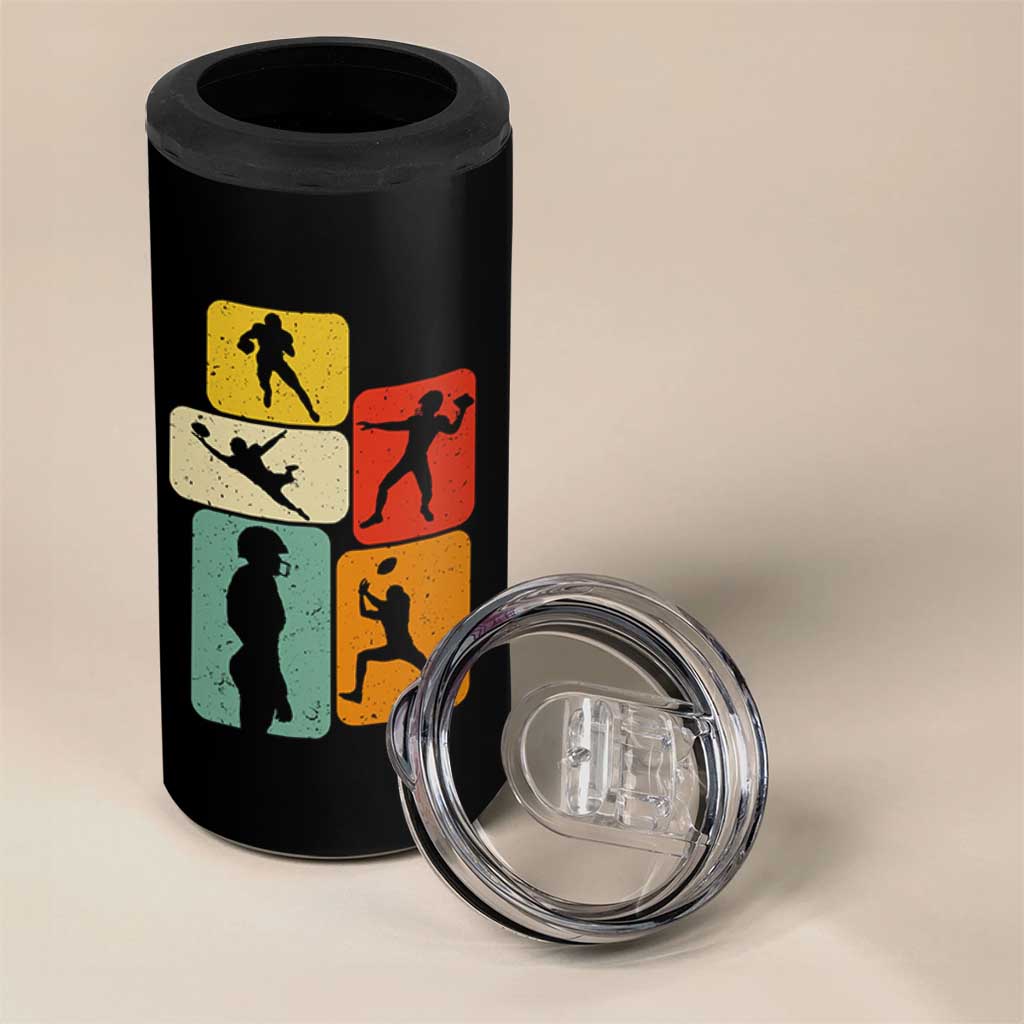 American Football Player Retro Vintage Sport Lover 4 in 1 Can Cooler Tumbler - Wonder Print Shop