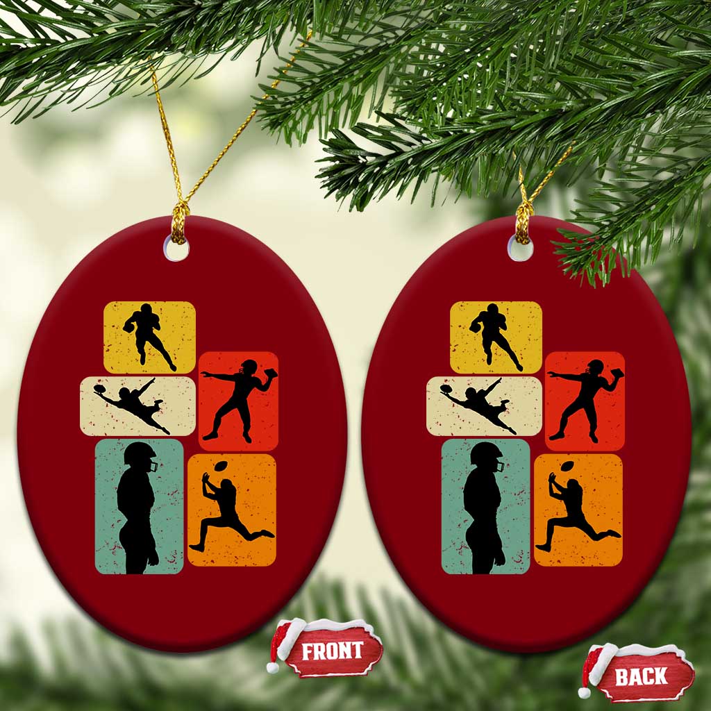 American Football Player Retro Vintage Sport Lover Ceramic Ornament - Wonder Print Shop