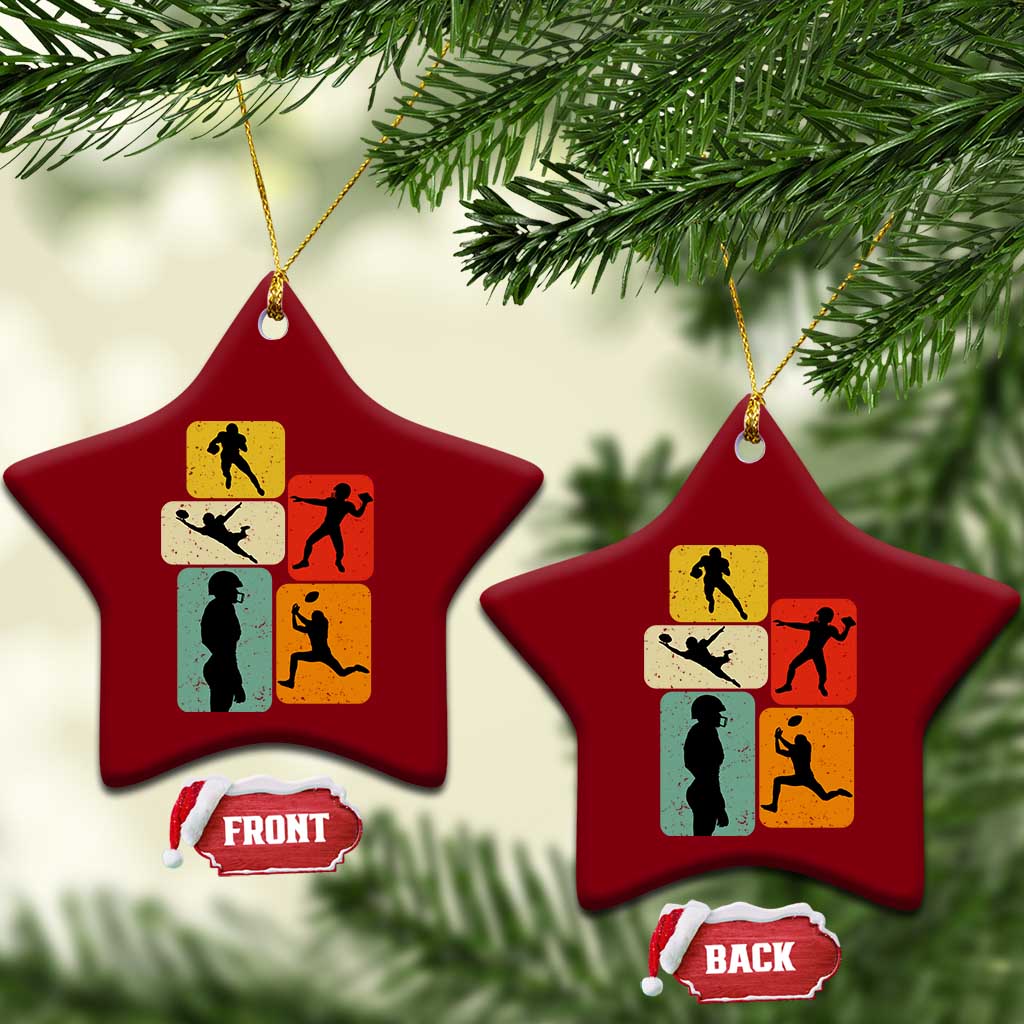 American Football Player Retro Vintage Sport Lover Ceramic Ornament - Wonder Print Shop