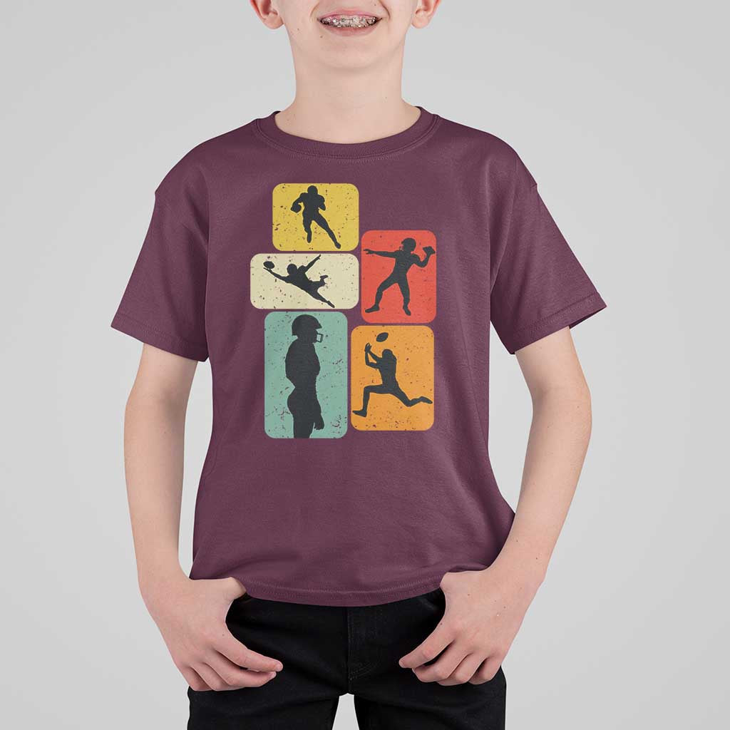 American Football Player Retro Vintage Sport Lover T Shirt For Kid - Wonder Print Shop