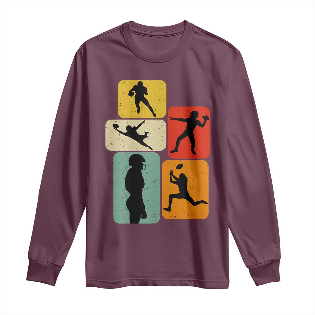 American Football Player Retro Vintage Sport Lover Long Sleeve Shirt - Wonder Print Shop