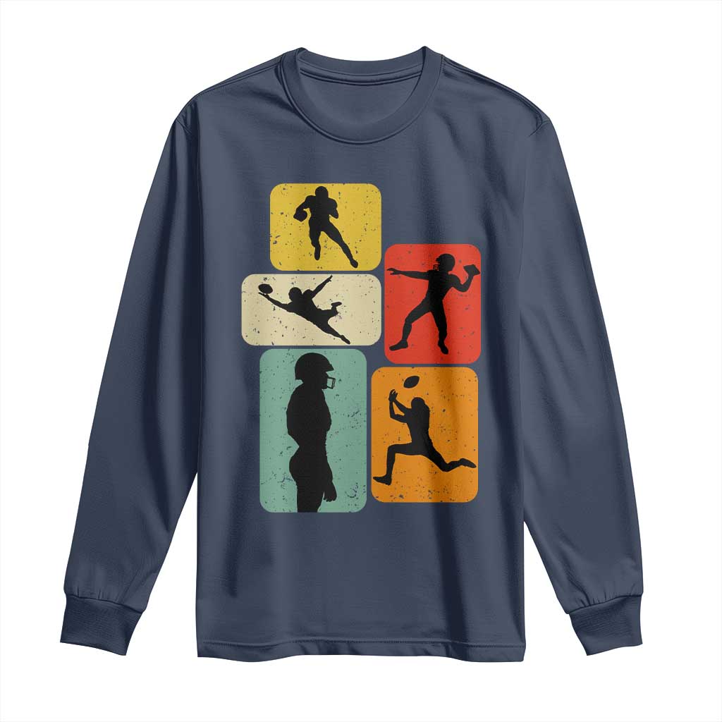 American Football Player Retro Vintage Sport Lover Long Sleeve Shirt - Wonder Print Shop