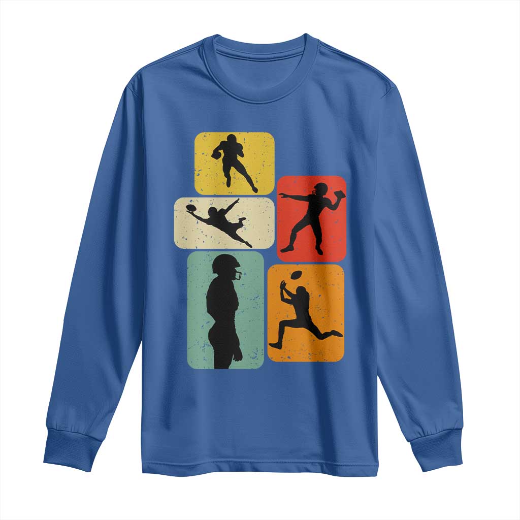 American Football Player Retro Vintage Sport Lover Long Sleeve Shirt - Wonder Print Shop