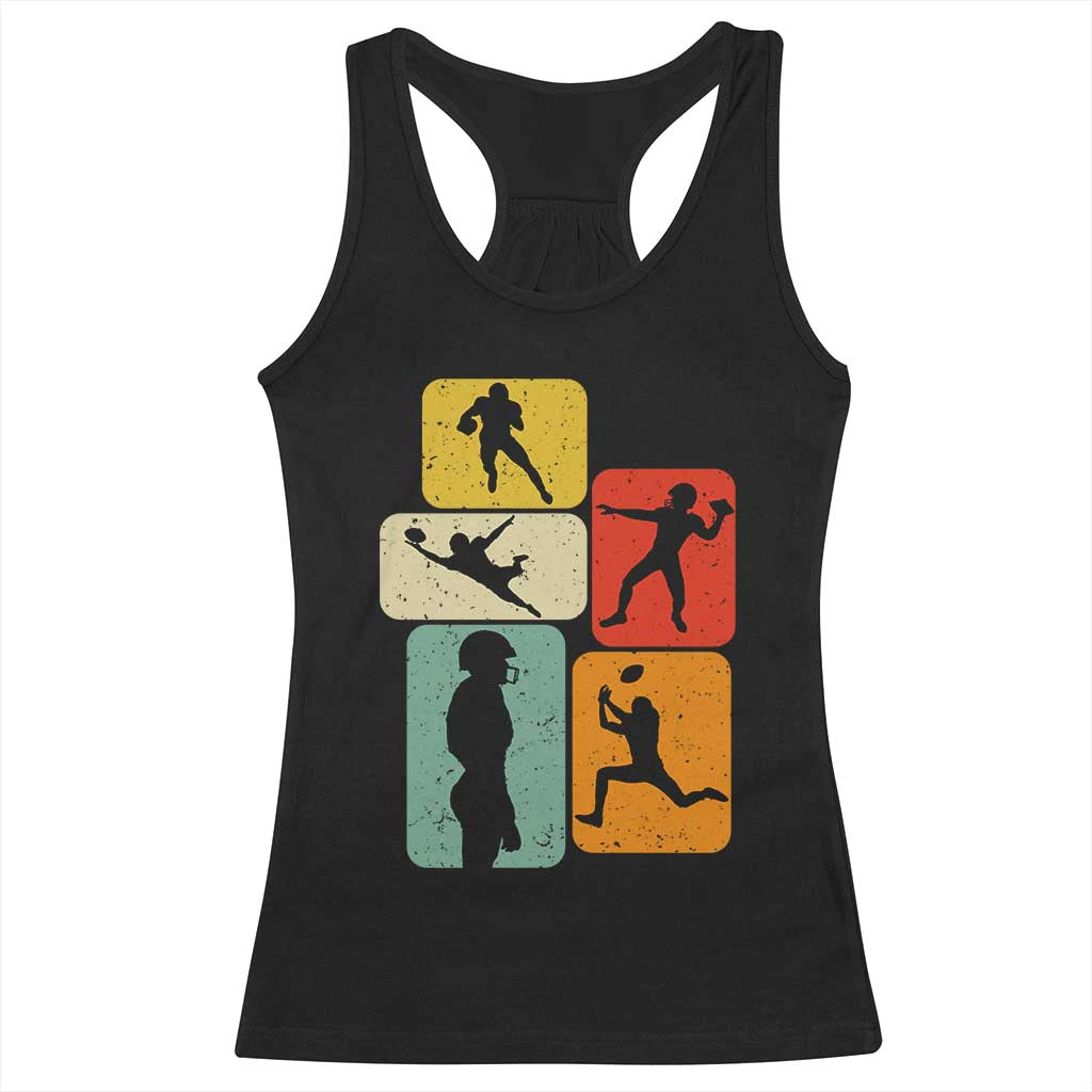 American Football Player Retro Vintage Sport Lover Racerback Tank Top - Wonder Print Shop