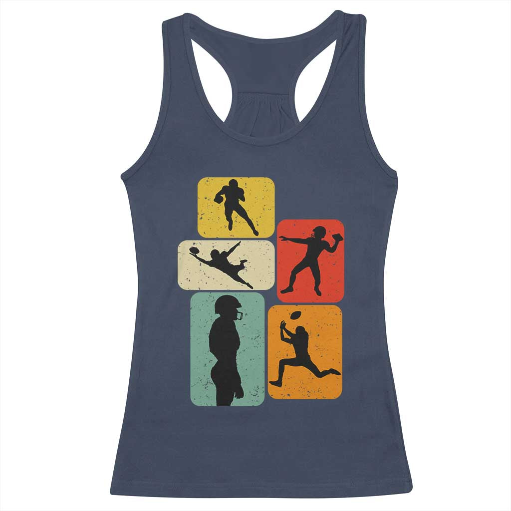 American Football Player Retro Vintage Sport Lover Racerback Tank Top - Wonder Print Shop