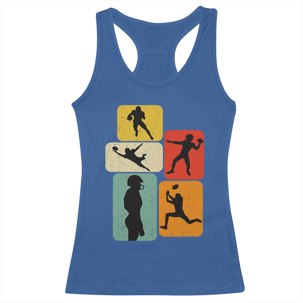 American Football Player Retro Vintage Sport Lover Racerback Tank Top - Wonder Print Shop