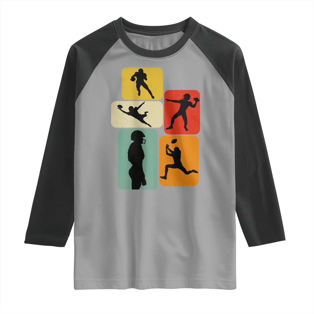 American Football Player Retro Vintage Sport Lover Raglan Shirt - Wonder Print Shop