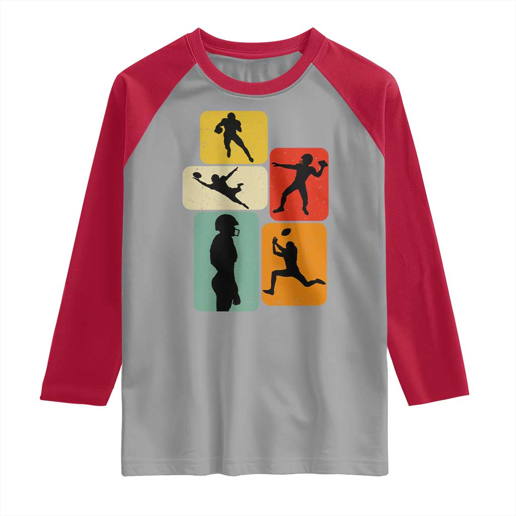 American Football Player Retro Vintage Sport Lover Raglan Shirt - Wonder Print Shop