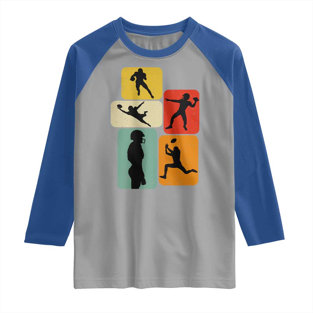 American Football Player Retro Vintage Sport Lover Raglan Shirt - Wonder Print Shop