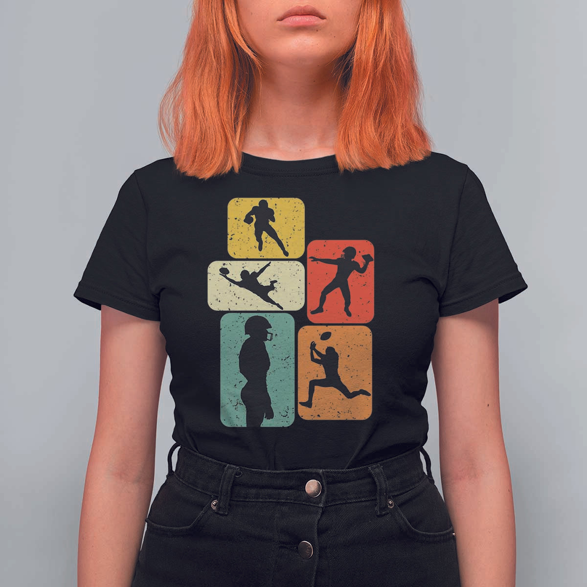 American Football Player Retro Vintage Sport Lover T Shirt For Women - Wonder Print Shop