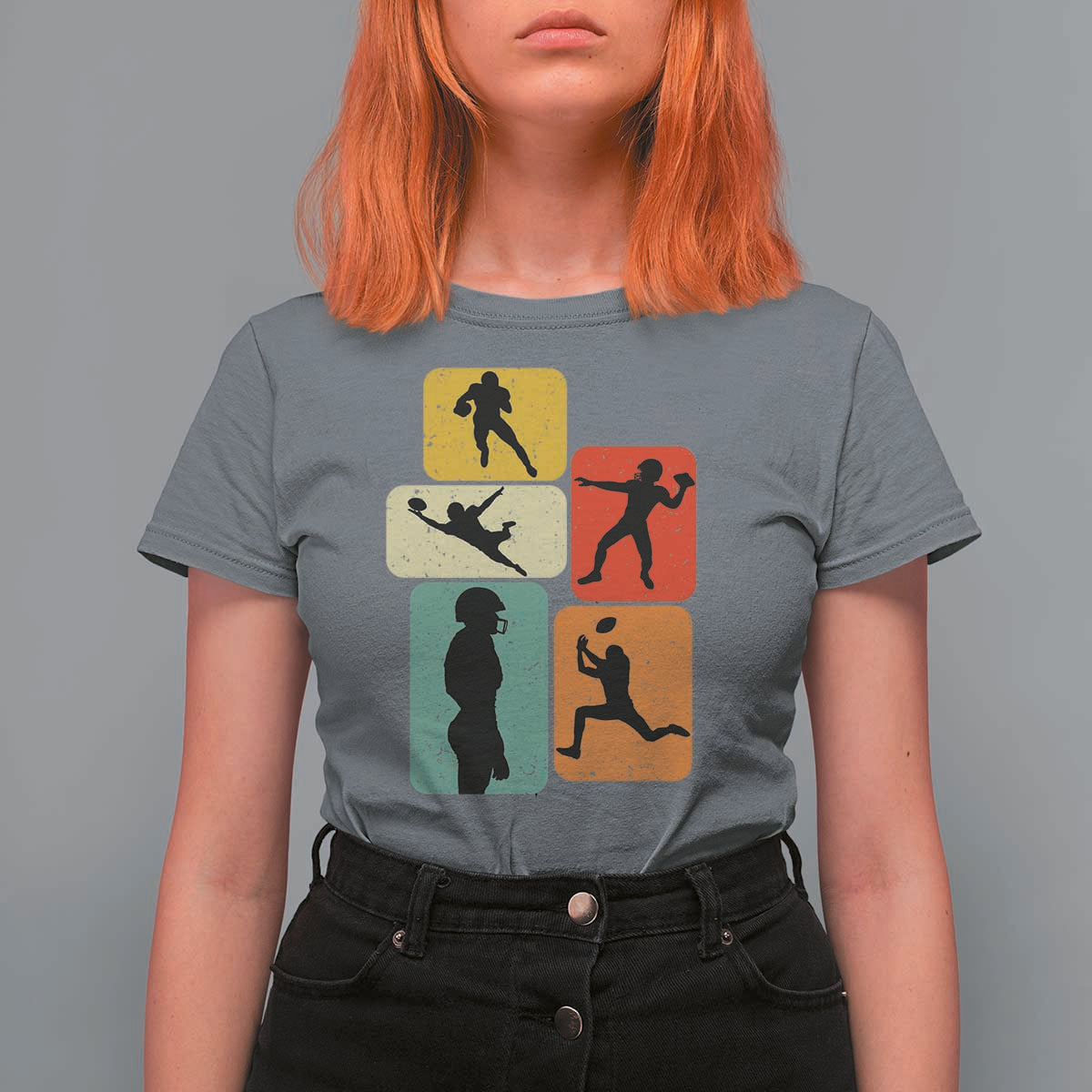 American Football Player Retro Vintage Sport Lover T Shirt For Women - Wonder Print Shop