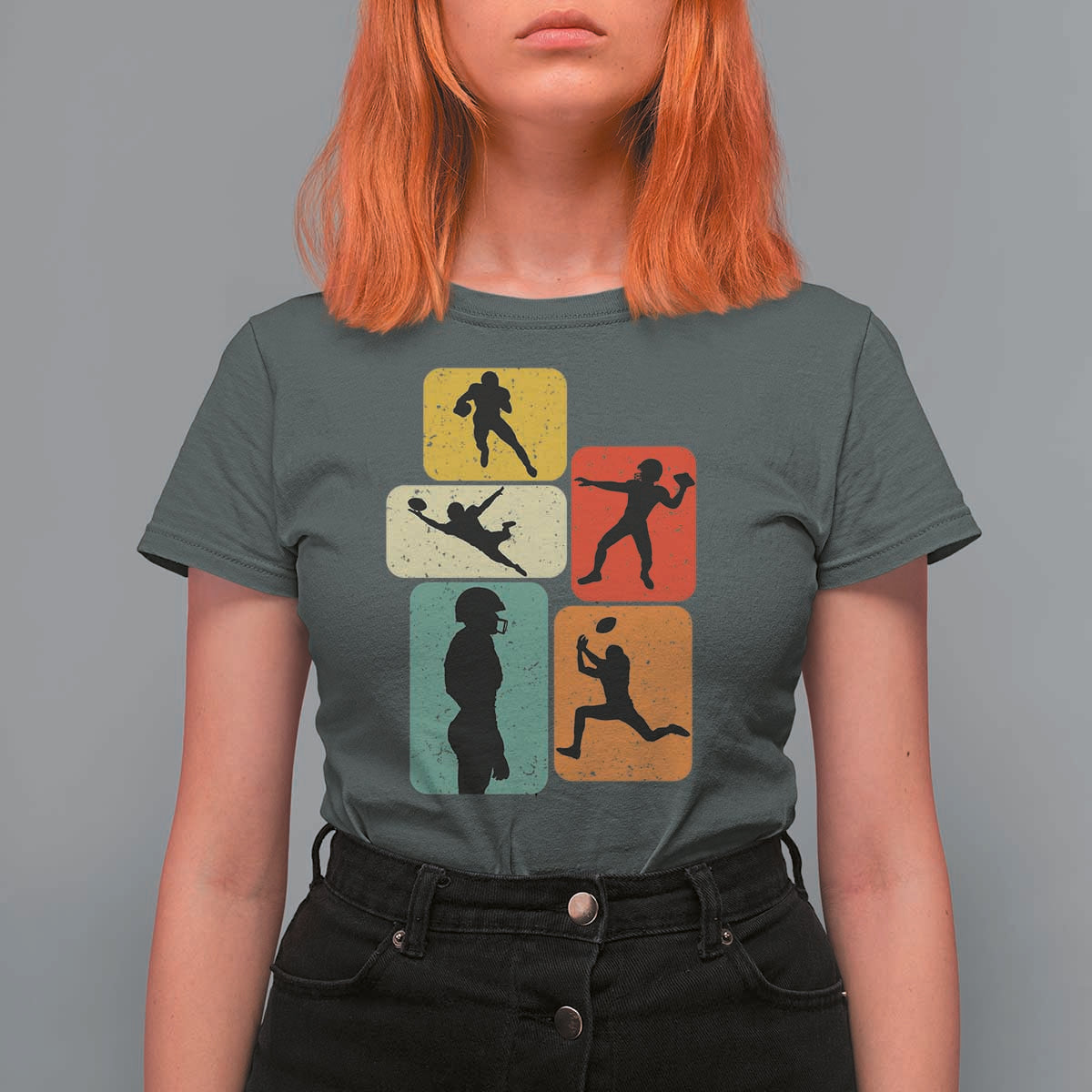 American Football Player Retro Vintage Sport Lover T Shirt For Women - Wonder Print Shop