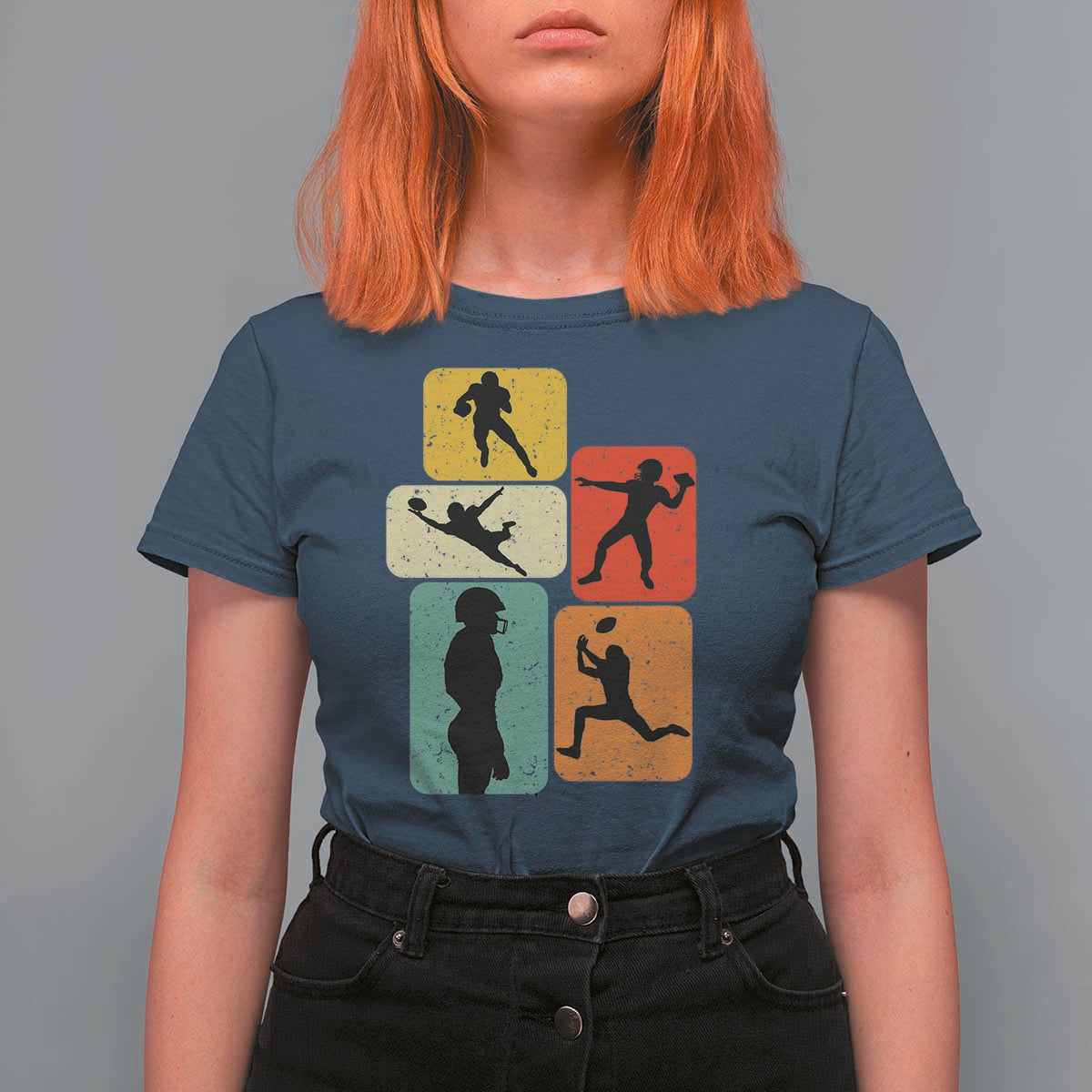 American Football Player Retro Vintage Sport Lover T Shirt For Women - Wonder Print Shop